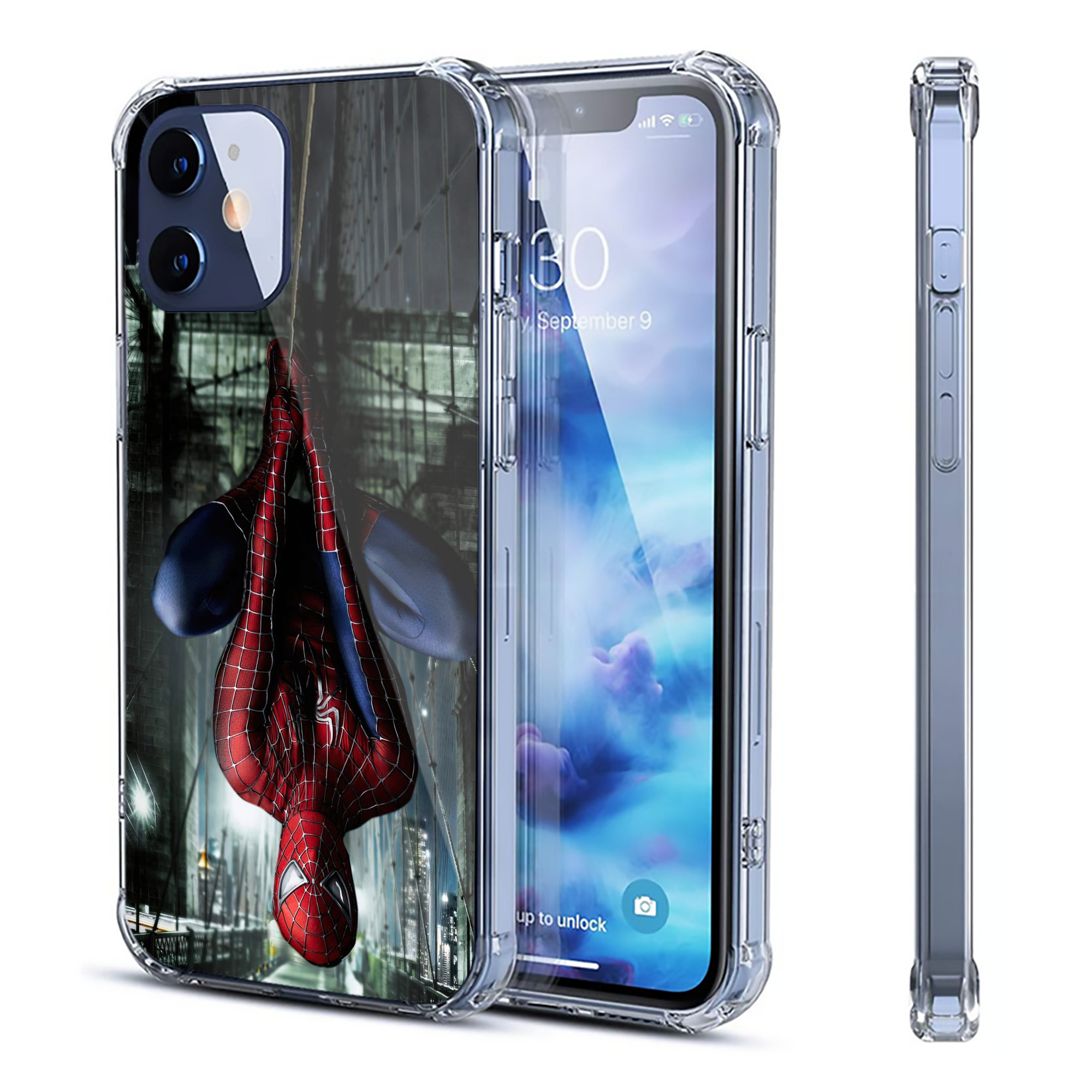 （画像用） Spider Man スパイダーマン 【iPhone 12シリーズ対応】透明スマホケース（クリアソフトケース）